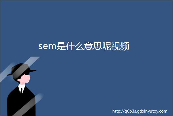 sem是什么意思呢视频